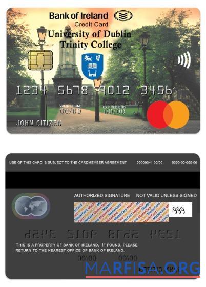 Realistic Ireland Bank of Ireland Affinity credit mastercard real example
